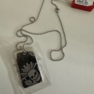 Miss Sixty Black and Silver Skull Necklace